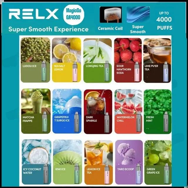 Relx MagicGo GA4000 Disposable Electronic Cigarette (4000 Puffs) (Multiple Flavors) (Limited Time Offer: Buy 5 Get 1 Free, Buy 10 Get 3 Free)