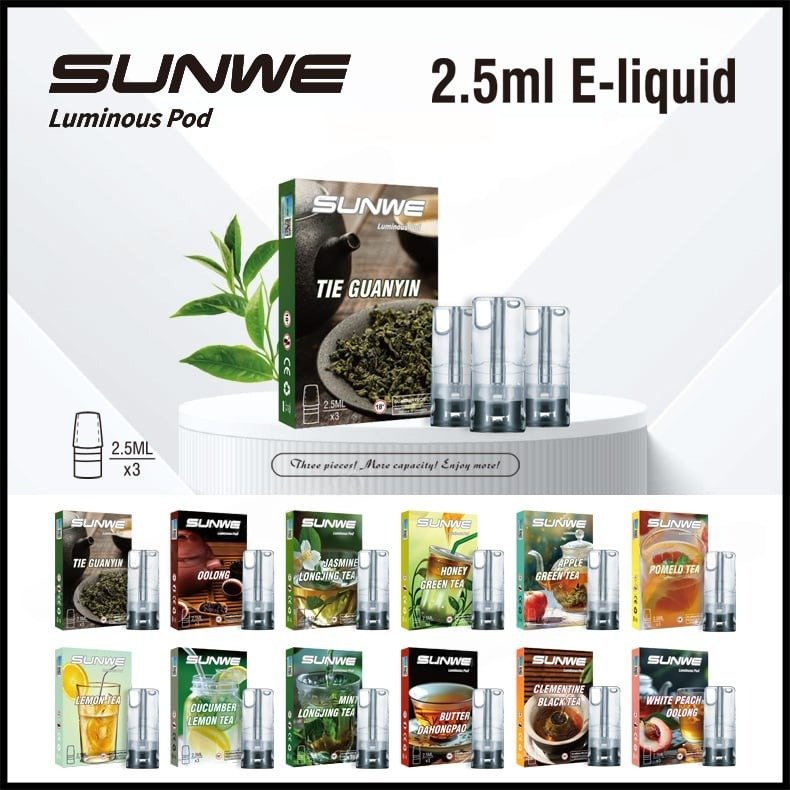 SunWe electronic cigarette transparent luminous cartridge (Relx1 generation universal) (multiple flavors) (cartridge x3) (limited time offer: buy 5 get 1 free, buy 10 get 3 free)
